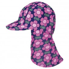泳帽【藍底紫花花】玩沙遮陽帽