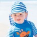 泳帽【水藍條紋】玩沙遮陽帽 1-5Y