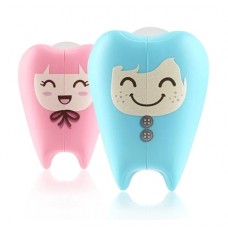Flipper專利輕觸開關牙刷架-牙仙系列牙刷架2入組-Freckie&Gigi(藍粉)